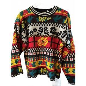 Vintage Château Korea Knit Sweater M Multicolor
